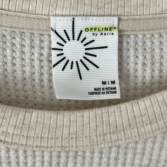 Offline by Aerie Oversized Thermal Oatmeal Colored Size Medium - Picture 2 of 13